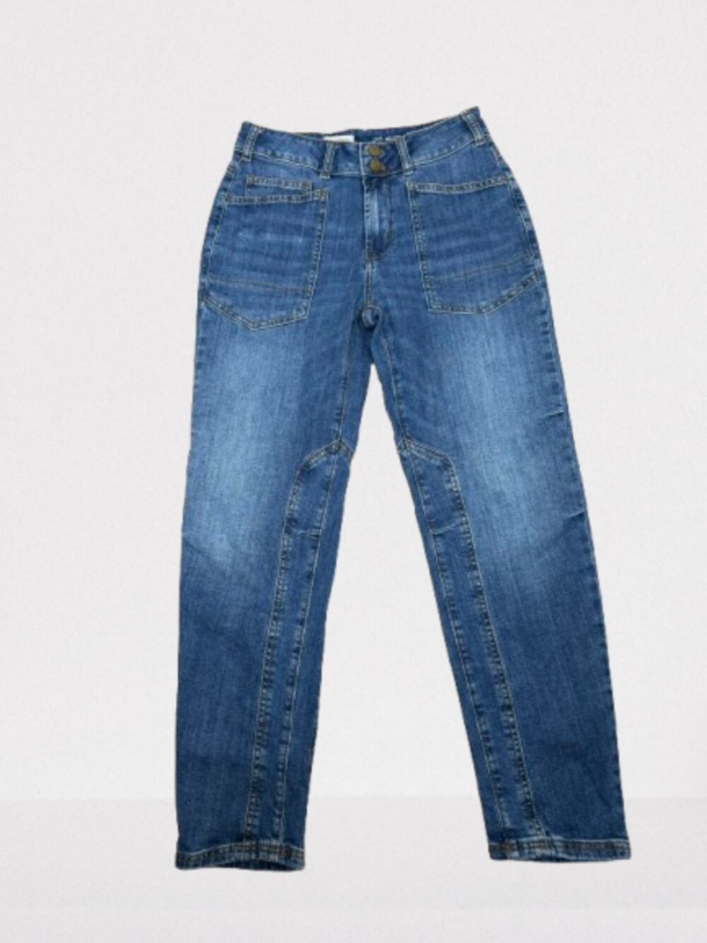 Anthropologie Pilcro The Wanderer Mid-Rise Relaxed Jeans Size 26 Mid Wash - Picture 4 of 11
